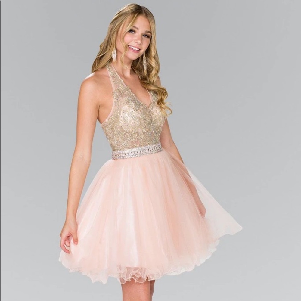 ✨🤍Elizabeth K Blush Colored short Homecoming Dress🤍✨